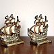 Vintage brass ship bookends